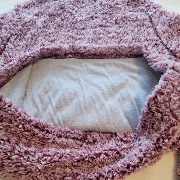 Weatherproof Vintage Sherpa Fleece Jacket Women Purple 1/4 Zip Long Medium - Picture 9 of 9